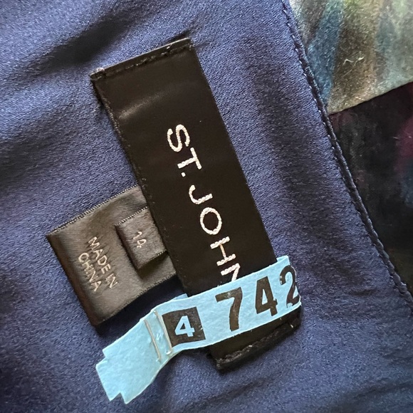 St. John watercolor print silk midi dress - Picture 12 of 13